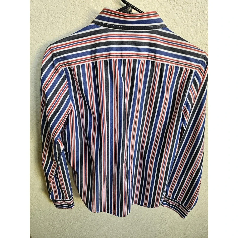 Vintage 2000's Lauren Ralph Lauren Women's Striped Button-Up Shirt Preppy Size M